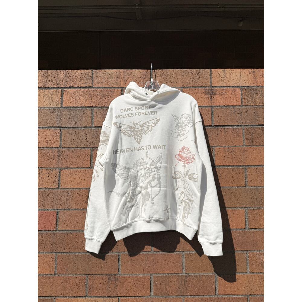 Darc Sport Sacred Flash Pierce Sweatshirt Hoodie Cream Heaven Has to Wait NFGU